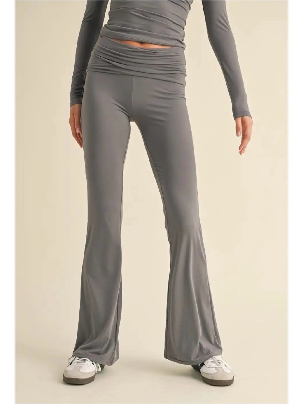 Kimberly C New with tags Soft Knit Foldover Flare Pants